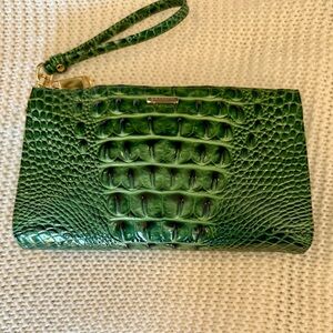 Brahmin Emerald Croc-Embossed Wristlet